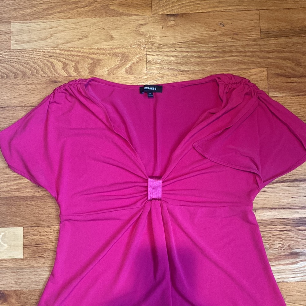 Express Pink Flutter Sleeve Top Size Small - image 2